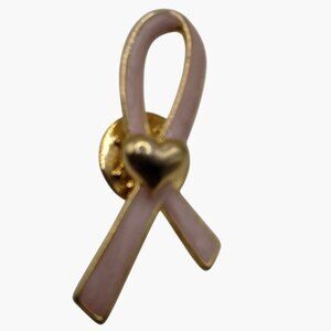 Avon Pink Ribbon Heart Breast Cancer Awareness Brooch Valentine Pinback